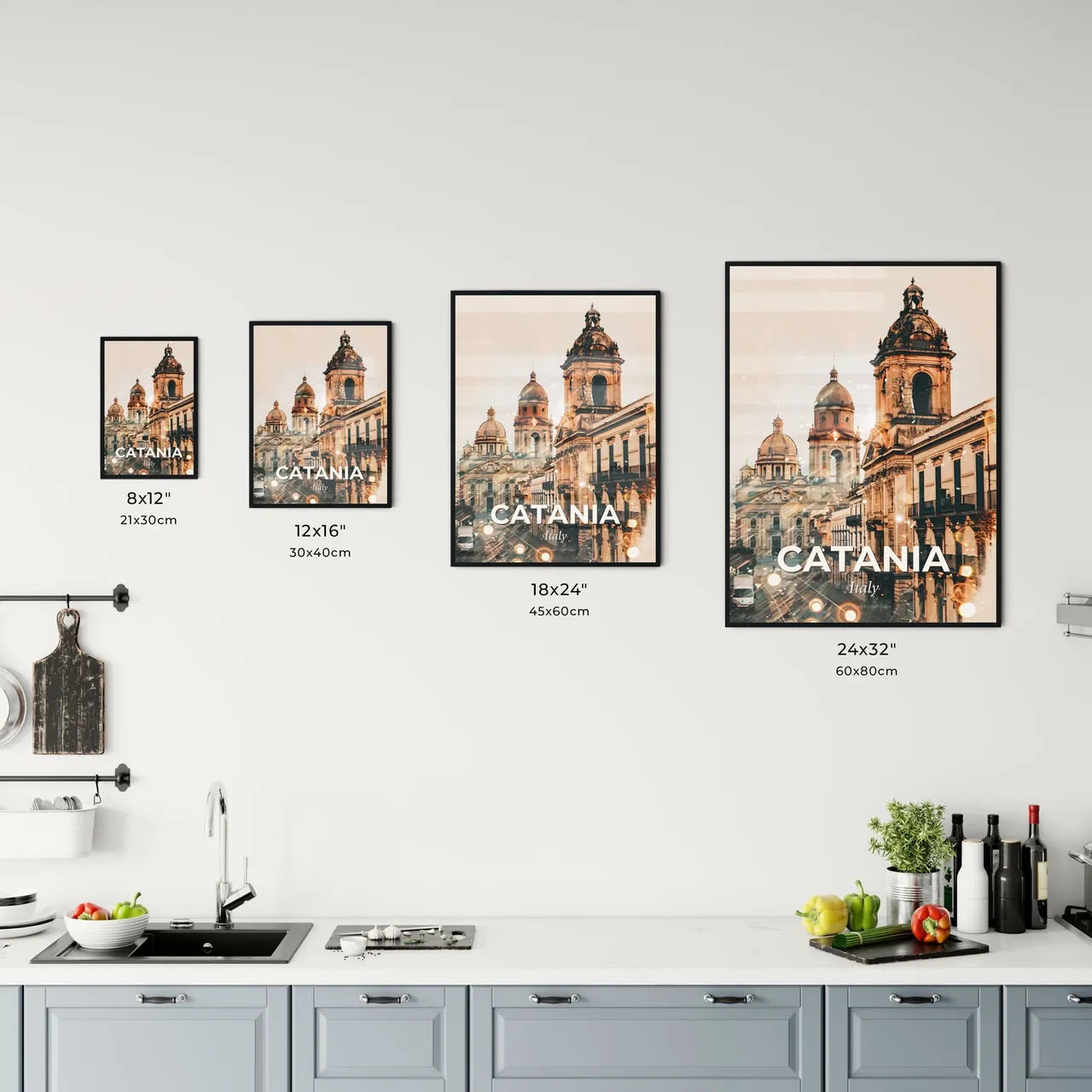 Catania Cityscape Art: Double Exposure Magic Office Art