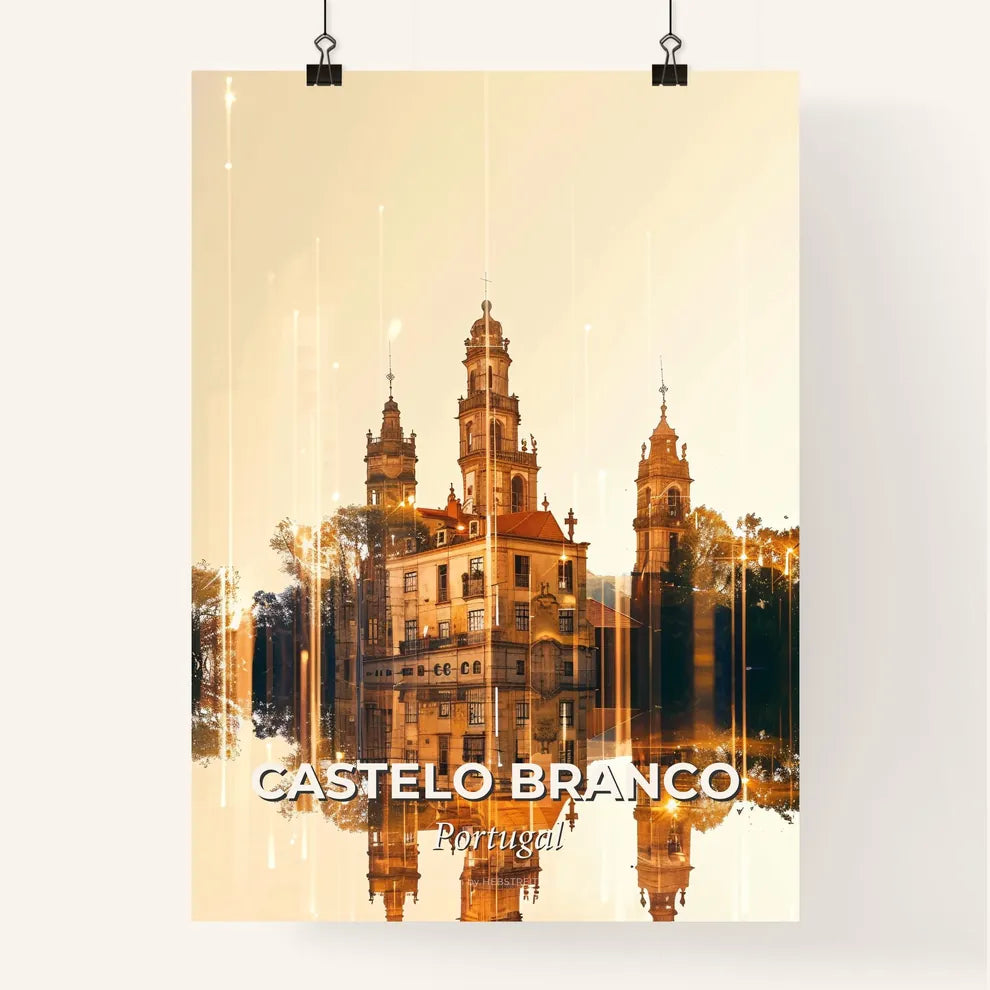 Castelo Branco Skyline Architectural Art Composite Poster