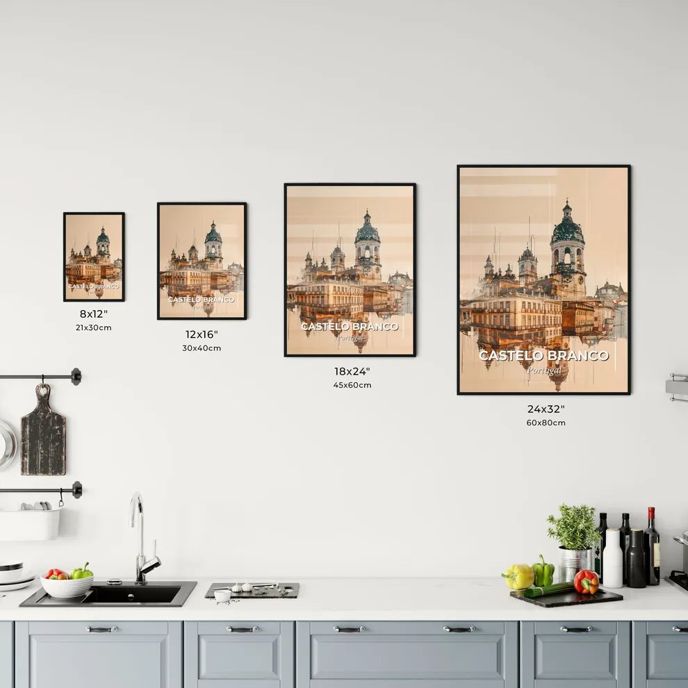 Castelo Branco City Lights Skyline Art Office Art