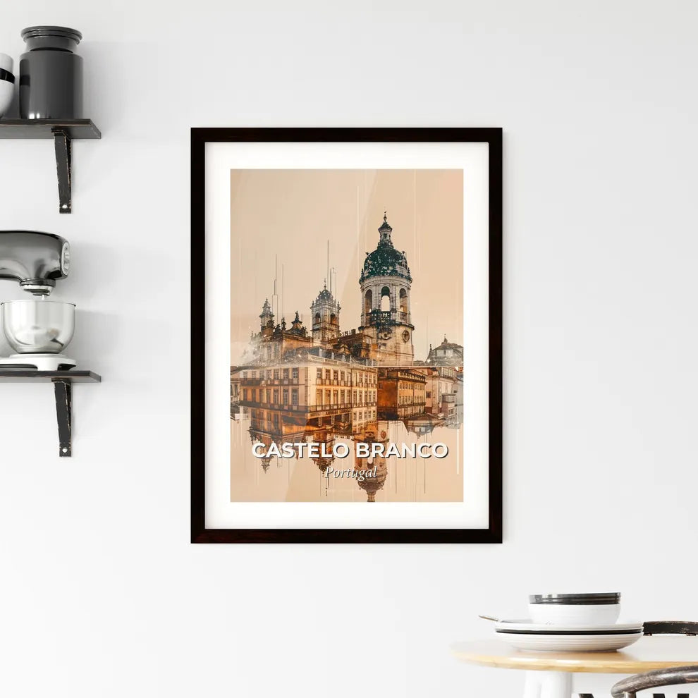 Castelo Branco City Lights Skyline Art Framed Print
