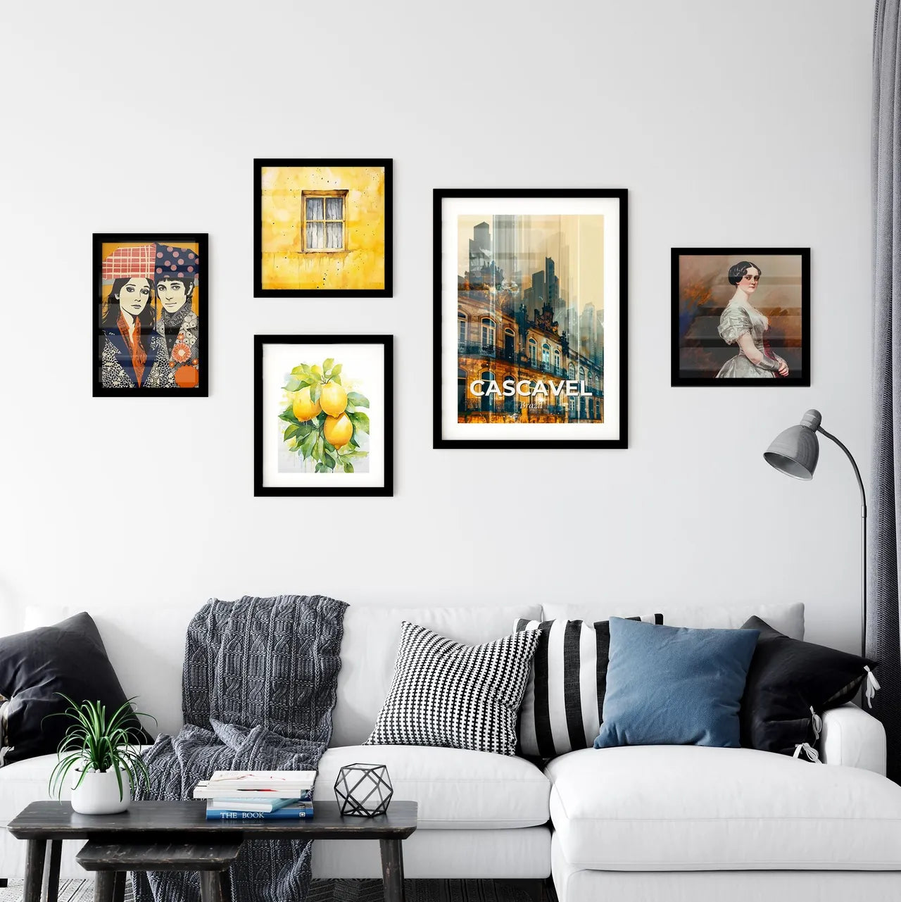 Cascavel: Iconic Skyline Art, Bright Beige Edition Wall Art