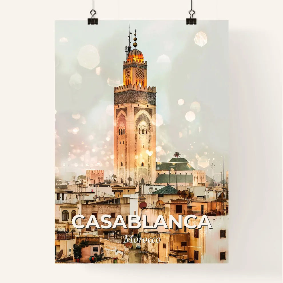 Casablanca Skyline Double Exposure Art Poster Poster