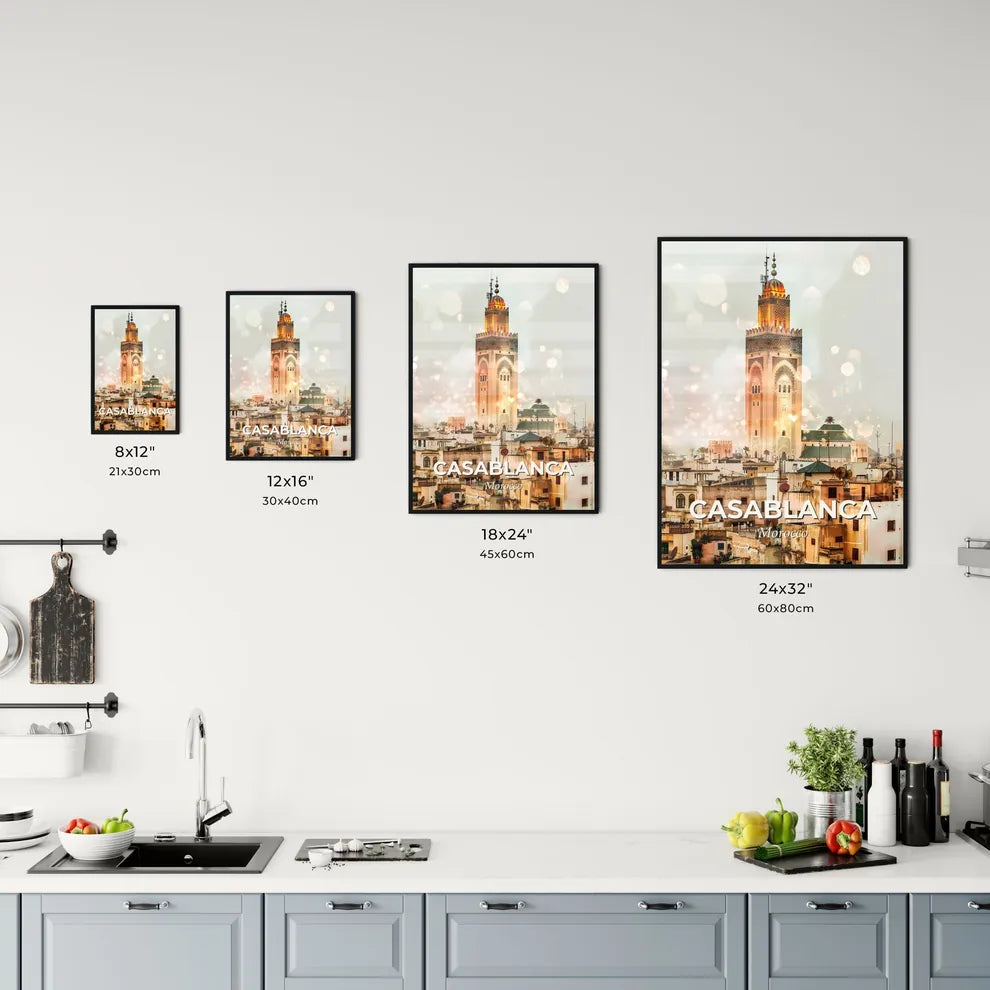 Casablanca Skyline Double Exposure Art Poster Office Art