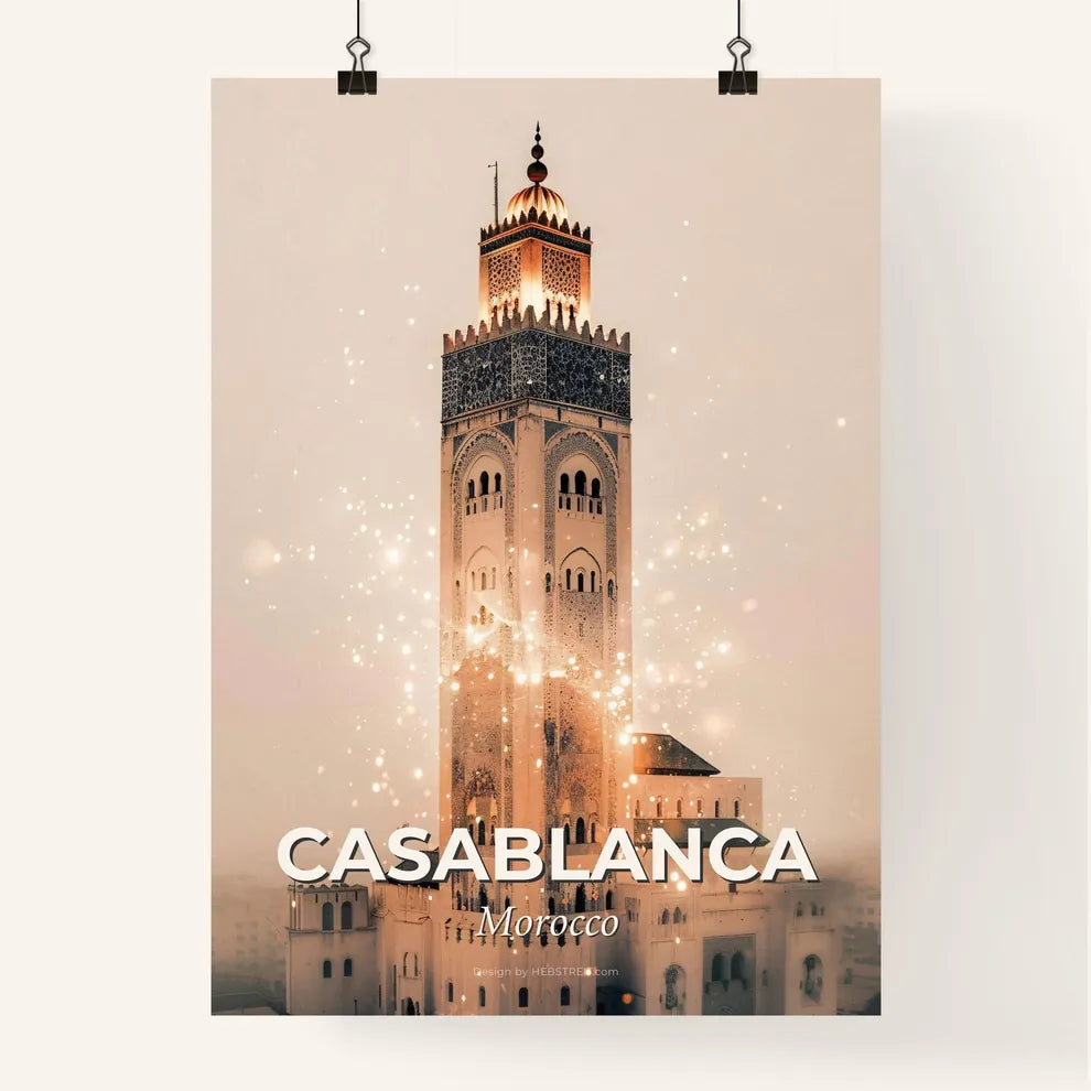 Casablanca Skyline Double Exposure Art Poster