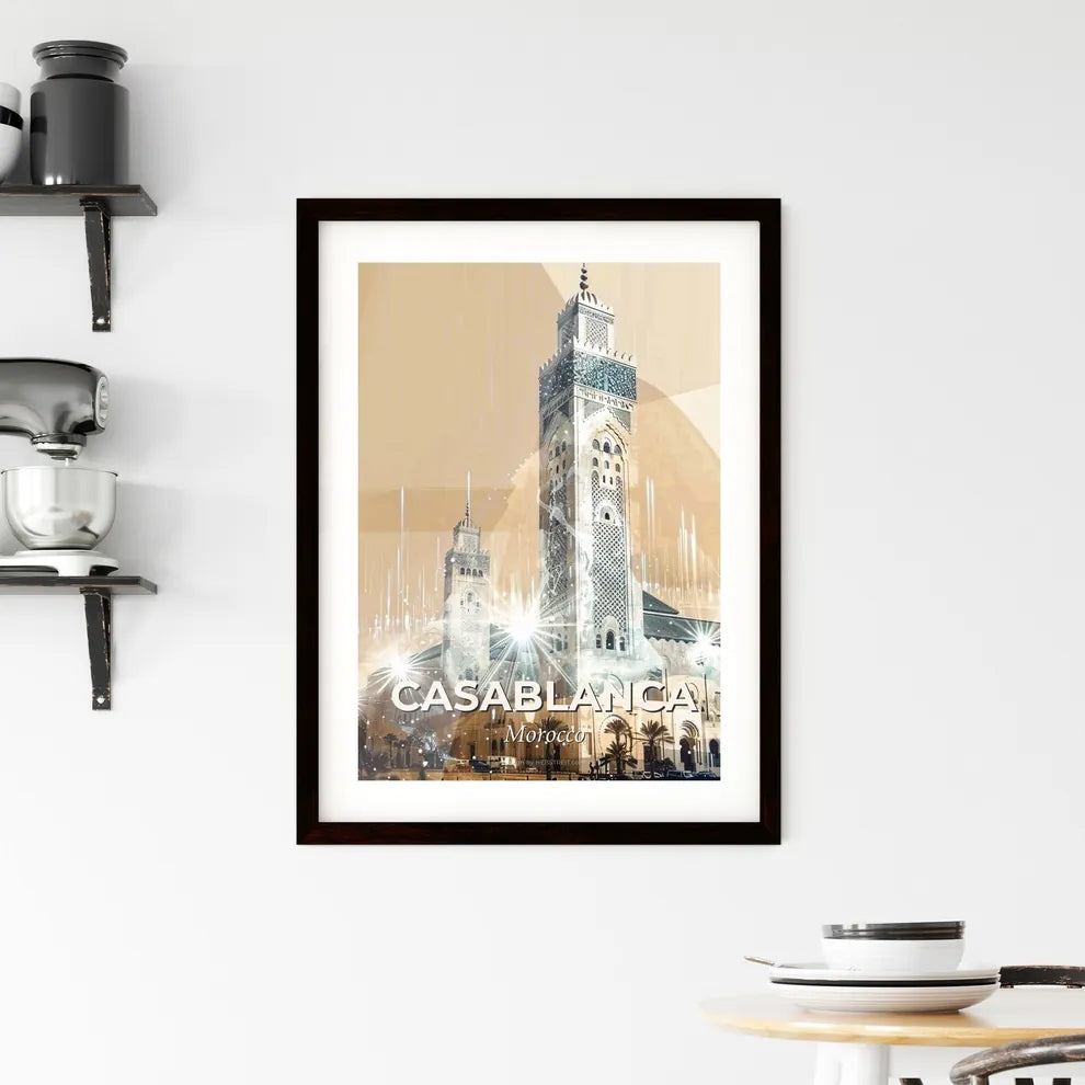 Casablanca City Lights Panorama Poster Framed Print
