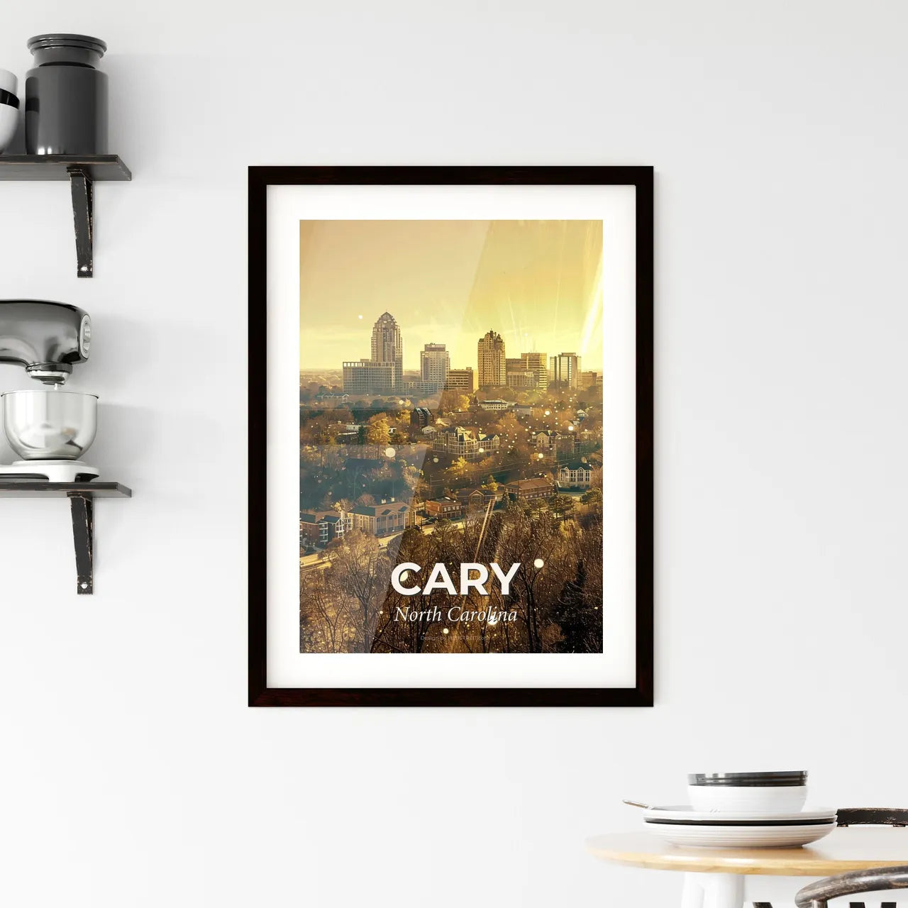 Cary, North Carolina: City Skyline Composite Art Framed Print