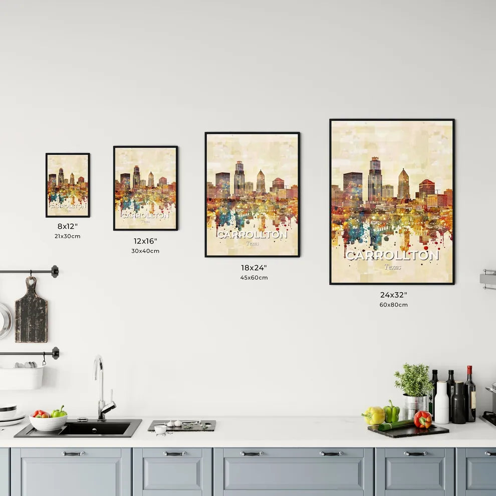 Carrollton: Local Skyline Composite Artwork Office Art