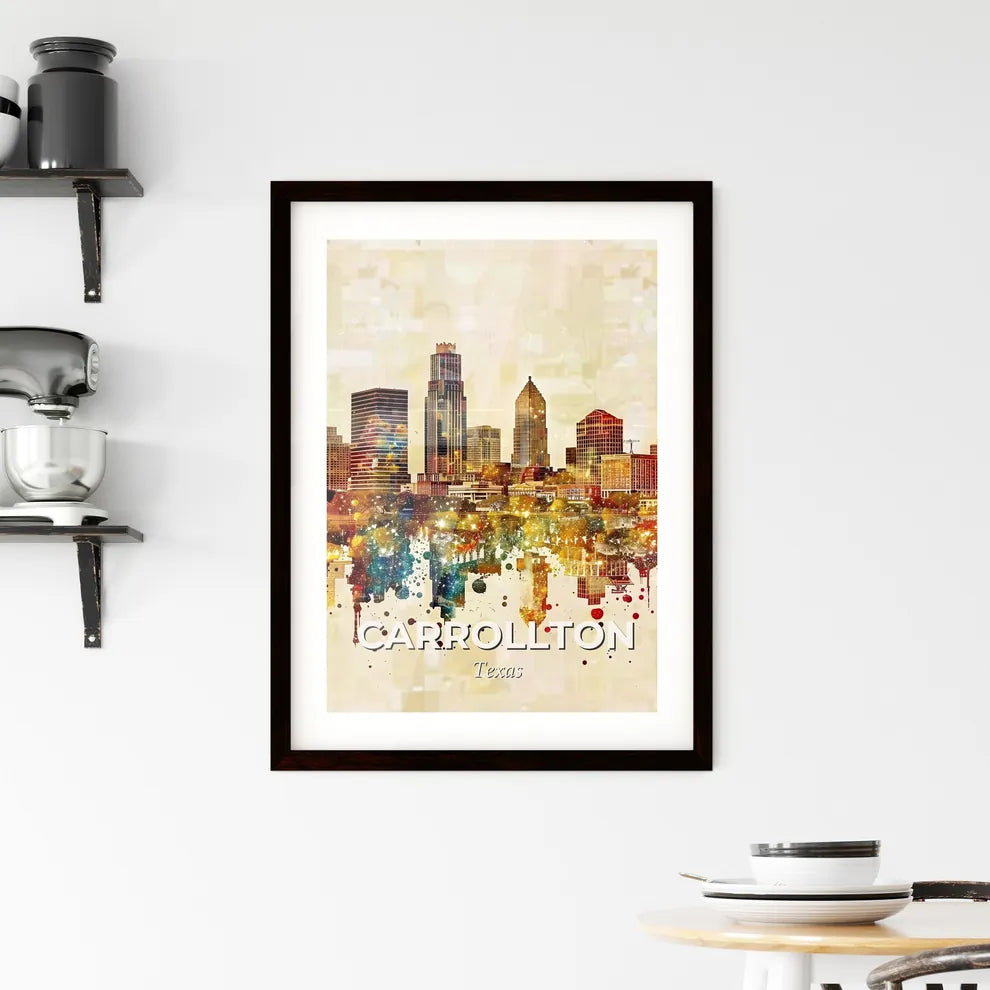 Carrollton: Local Skyline Composite Artwork Framed Print