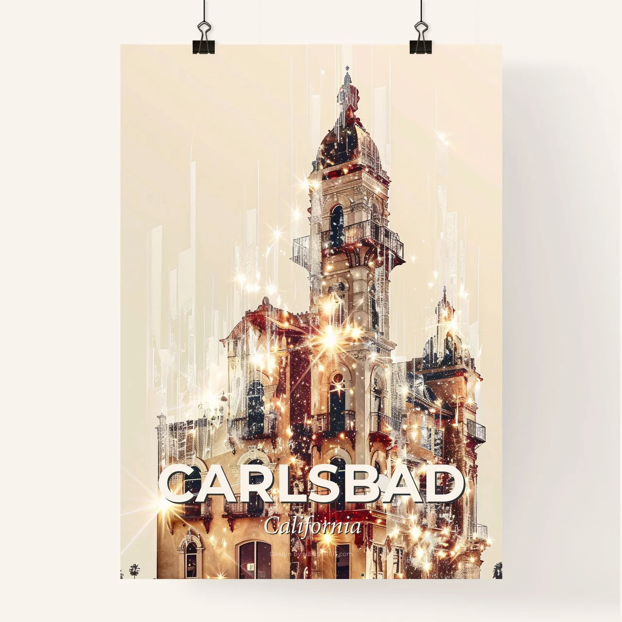 Carlsbad California City Skyline Art Print Poster
