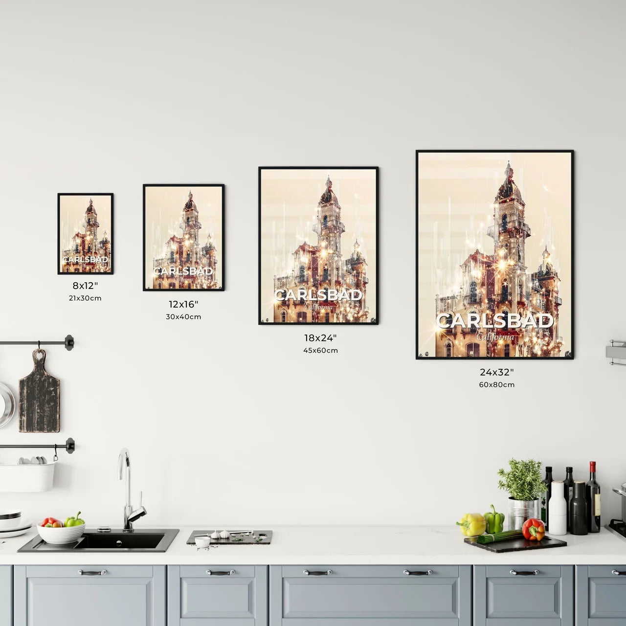 Carlsbad California City Skyline Art Print Office Art