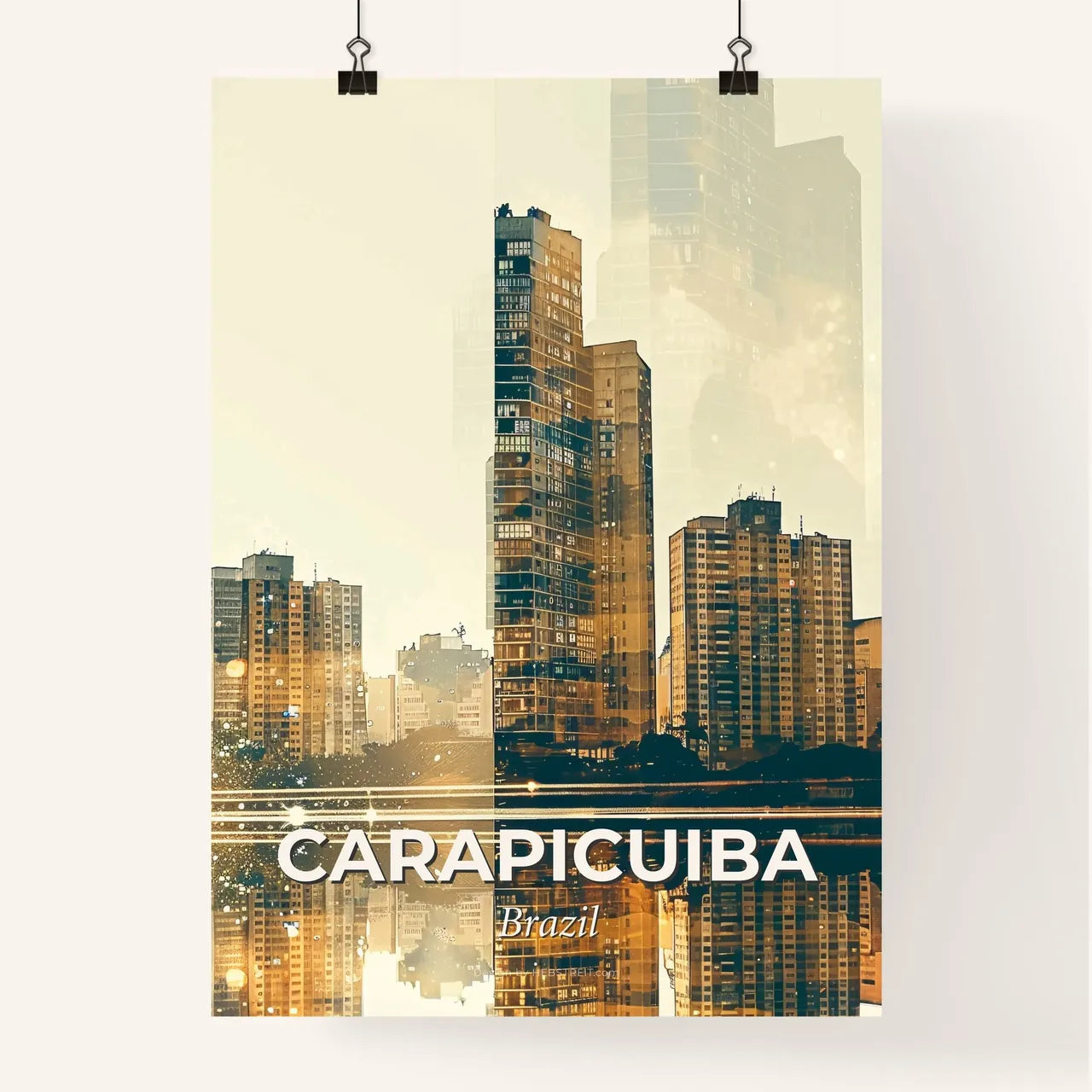 Carapicuiba, Brazil: Skyline Composite Art Poster Poster