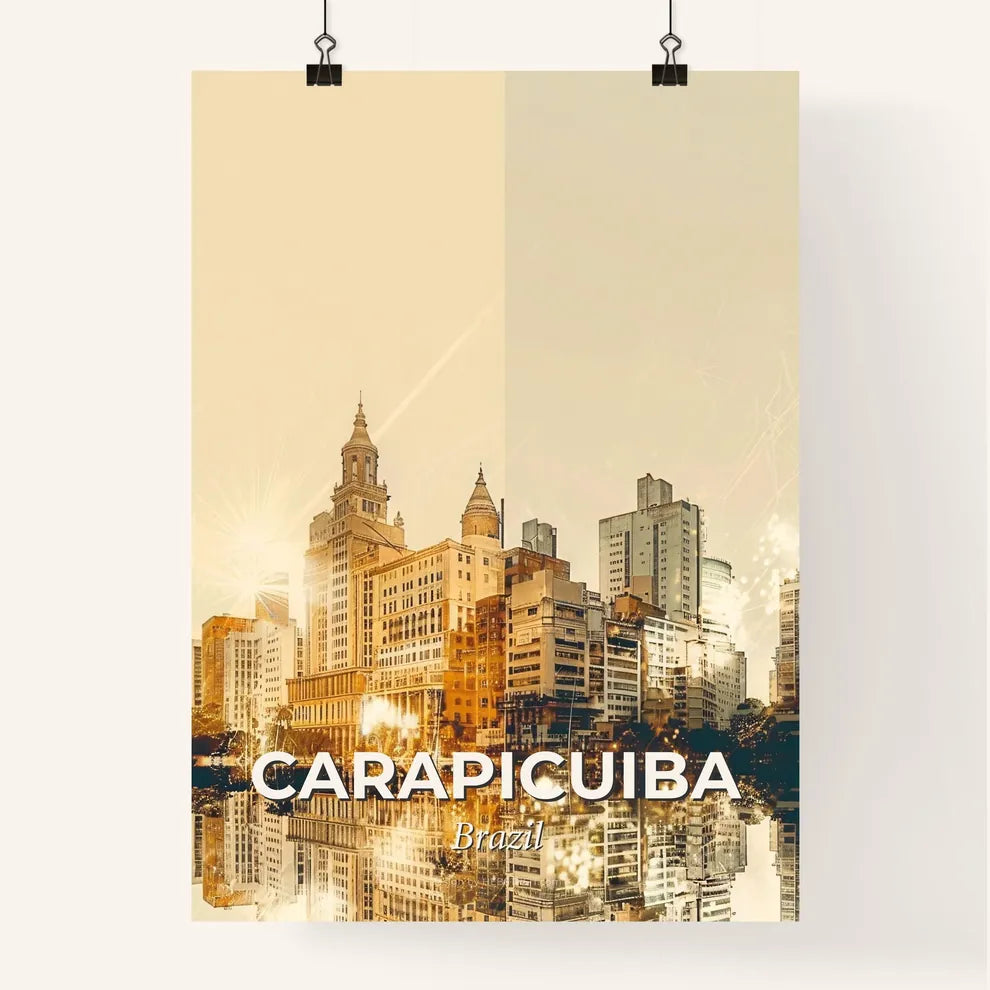 Carapicuiba City Skyline Composite Art  Poster Print Poster