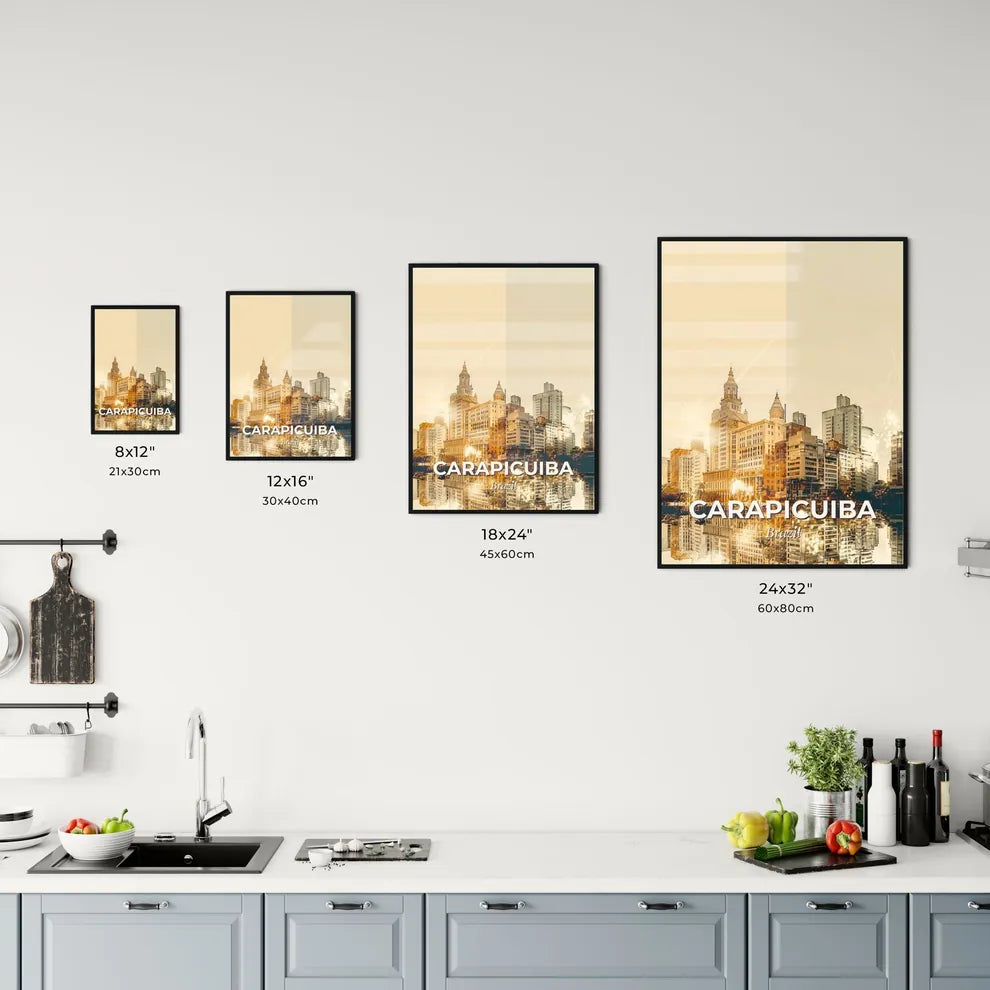 Carapicuiba City Skyline Composite Art  Poster Print Office Art