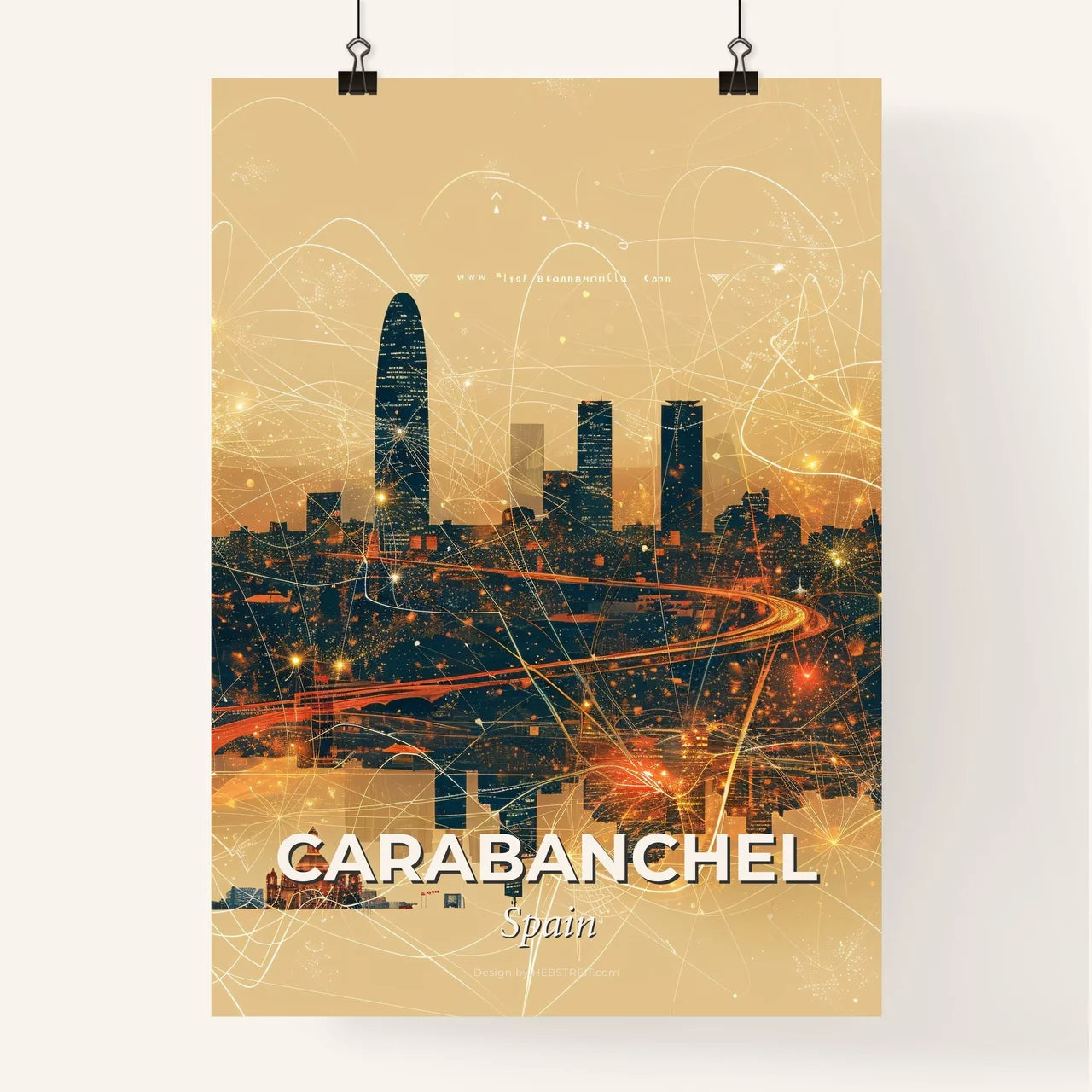 Carabanchel, Spain: Cityscape Sparkle Poster Poster