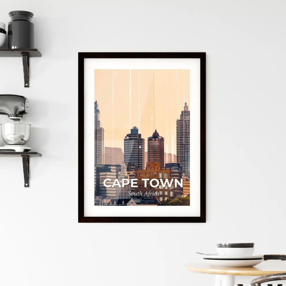 Cape Town City Skyline Double Exposure Artistry Framed Print