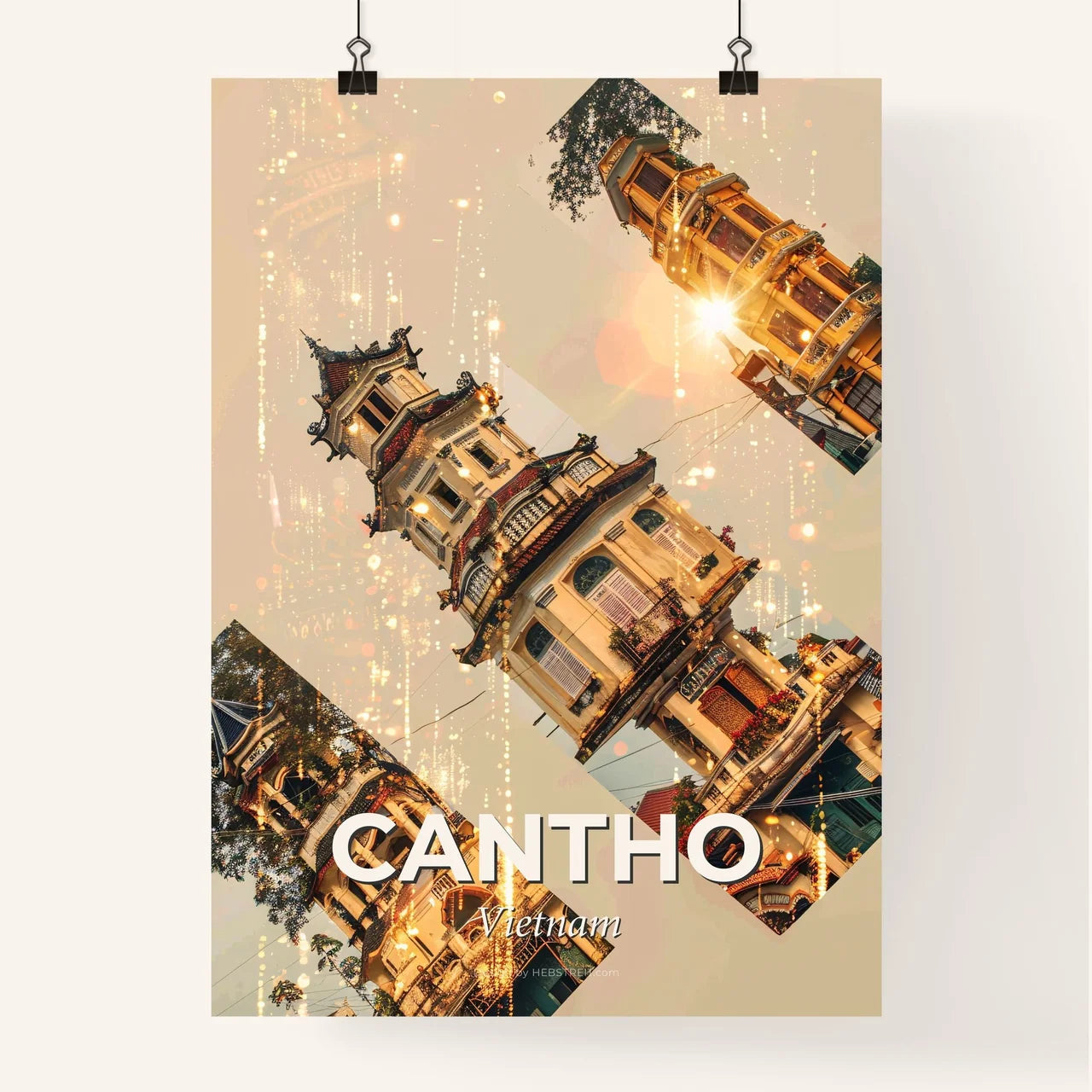 Cantho, Vietnam: Lights and Icons of the Skyline Poster
