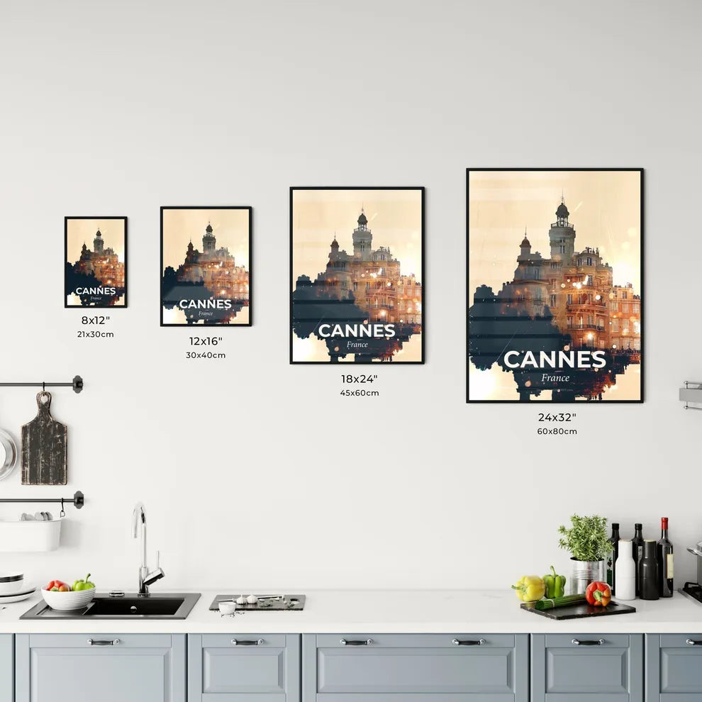 Cannes Skyline Silhouette Art Office Art
