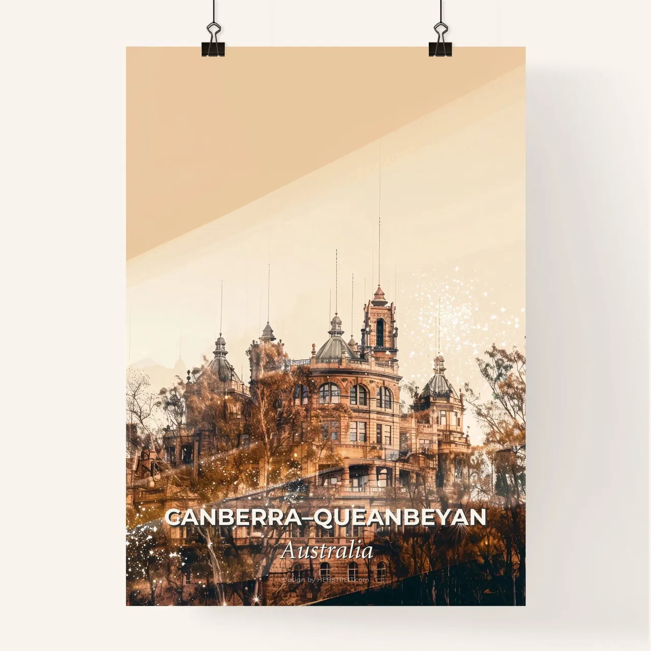 CanberraQueanbeyan Cityscape Composite Skyline Art Poster Poster
