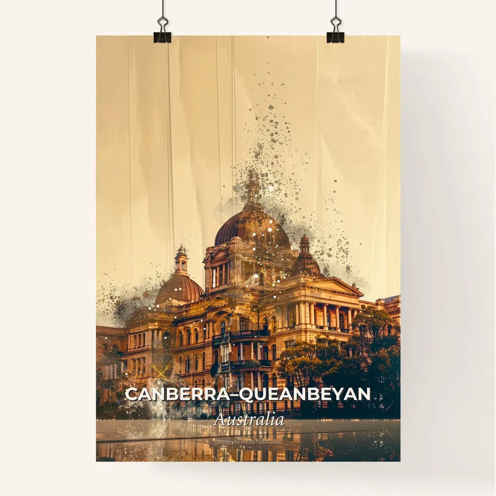 Canberra Queanbeyan Skyline Art Composite Dazzling Poster Poster