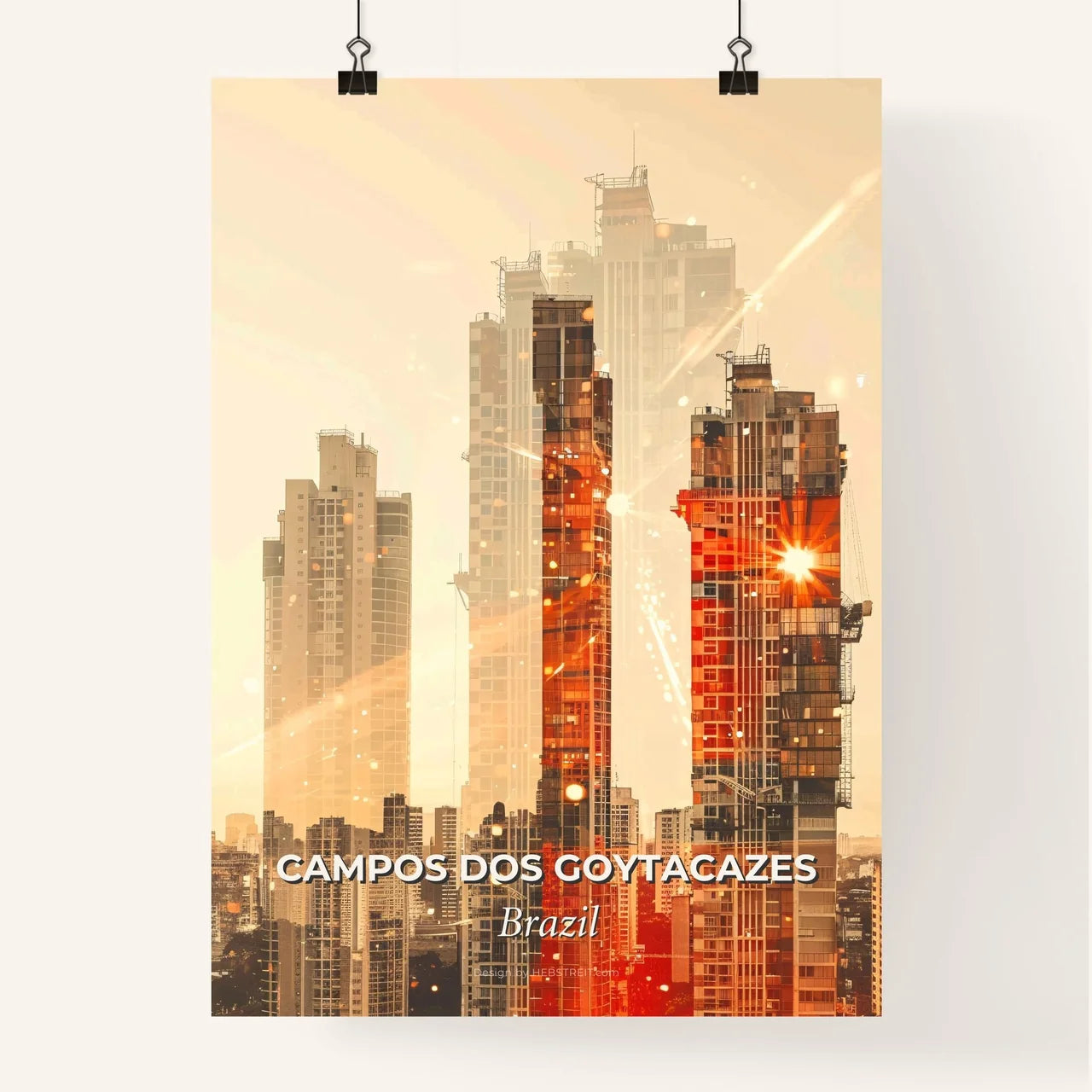 Campos dos Goytacazes Cityscape Skyline Panorama Poster