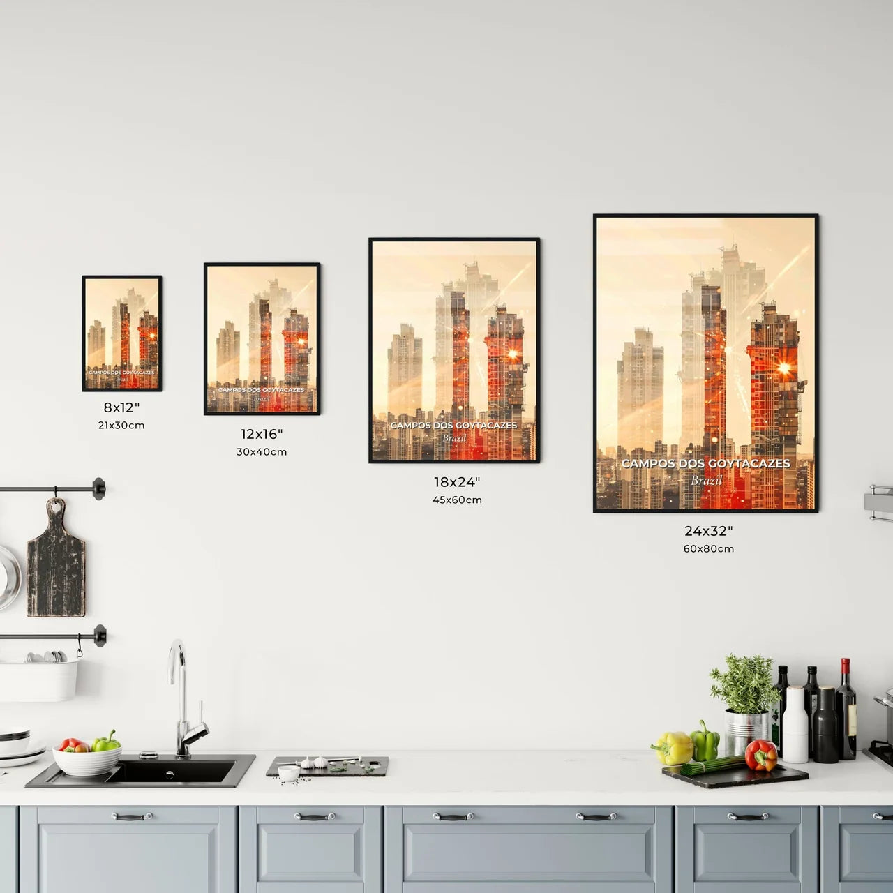 Campos dos Goytacazes Cityscape Skyline Panorama Office Art