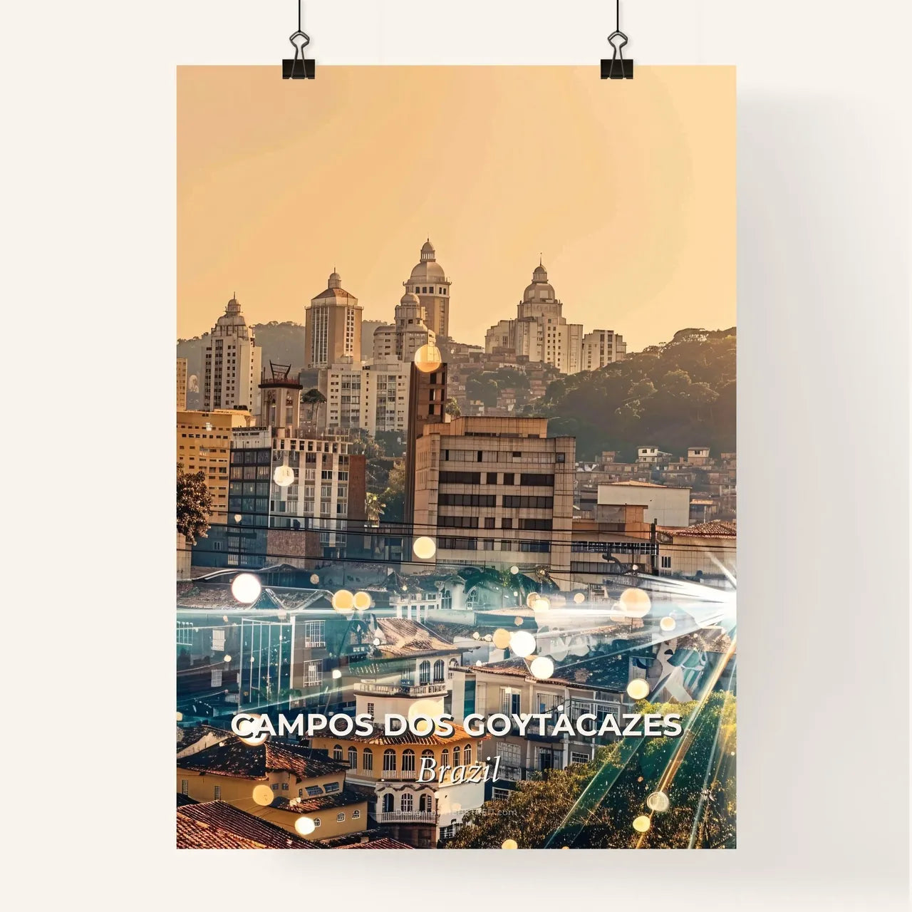 Campos dos Goytacazes Cityscape Backlit Poster