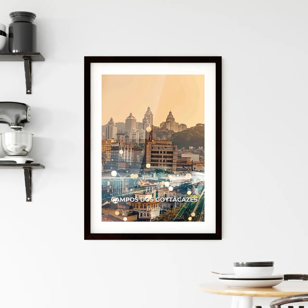 Campos dos Goytacazes Cityscape Backlit Framed Print