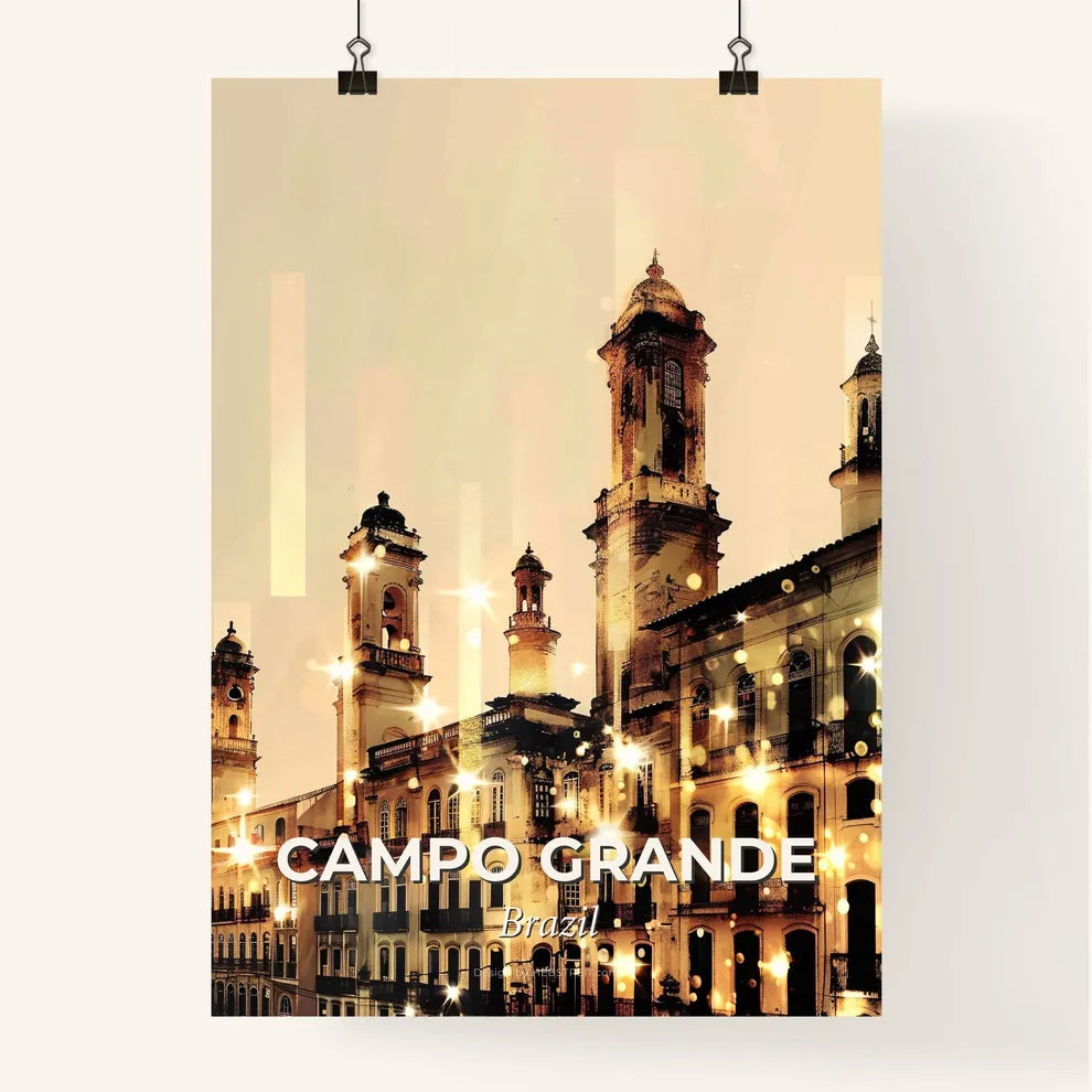 Campo Grande City Skyline Composite Art Poster Poster