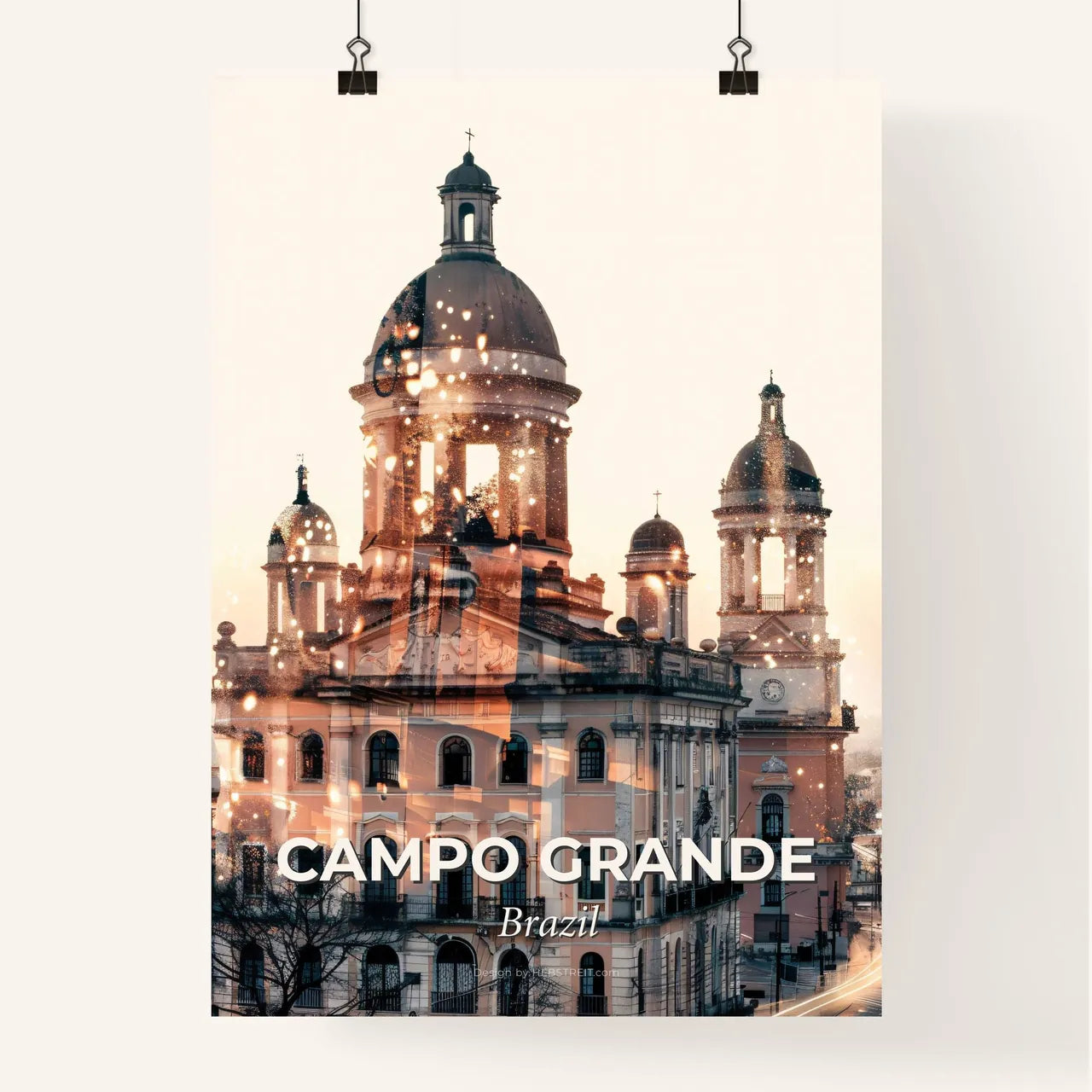Campo Grande City Skyline Poster with Local Icons Poster