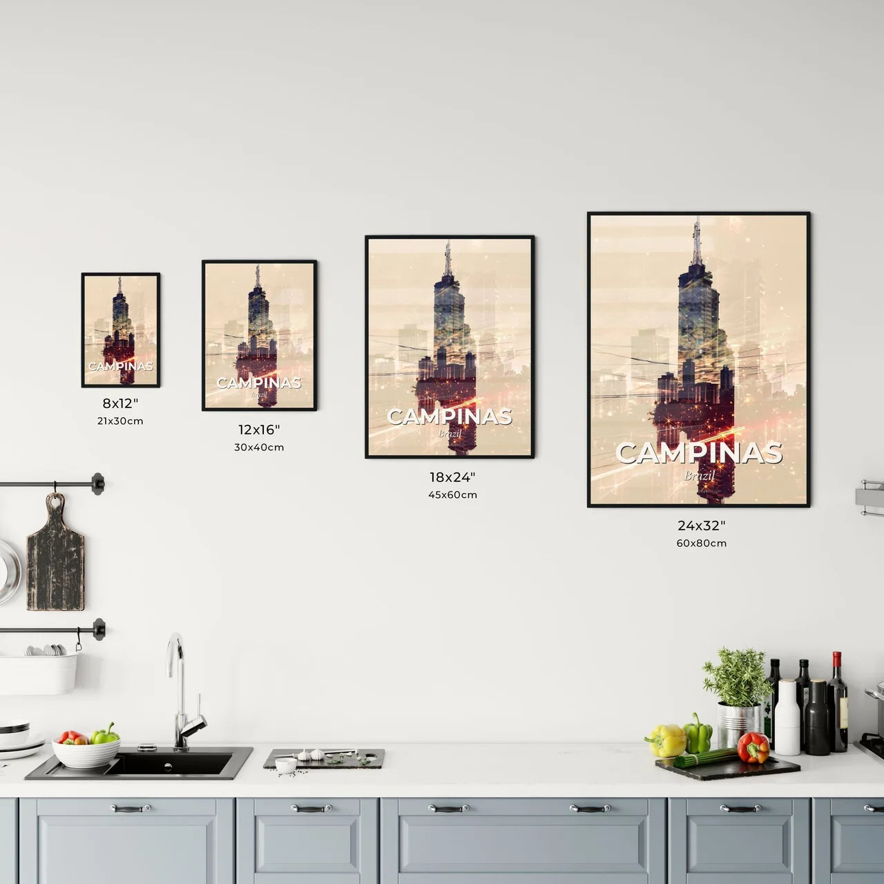 Campinas Skyline Poster: City Meets Architecture Office Art
