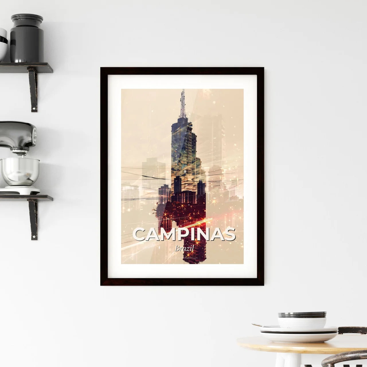 Campinas Skyline Poster: City Meets Architecture Framed Print