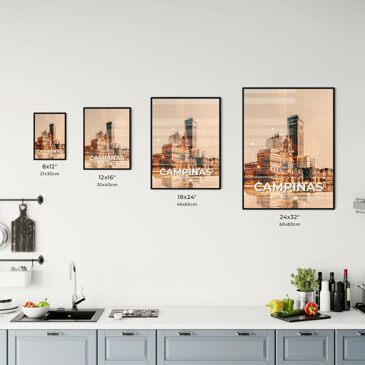 Campinas Brazil Cityscape Art Modern Poster Office Art