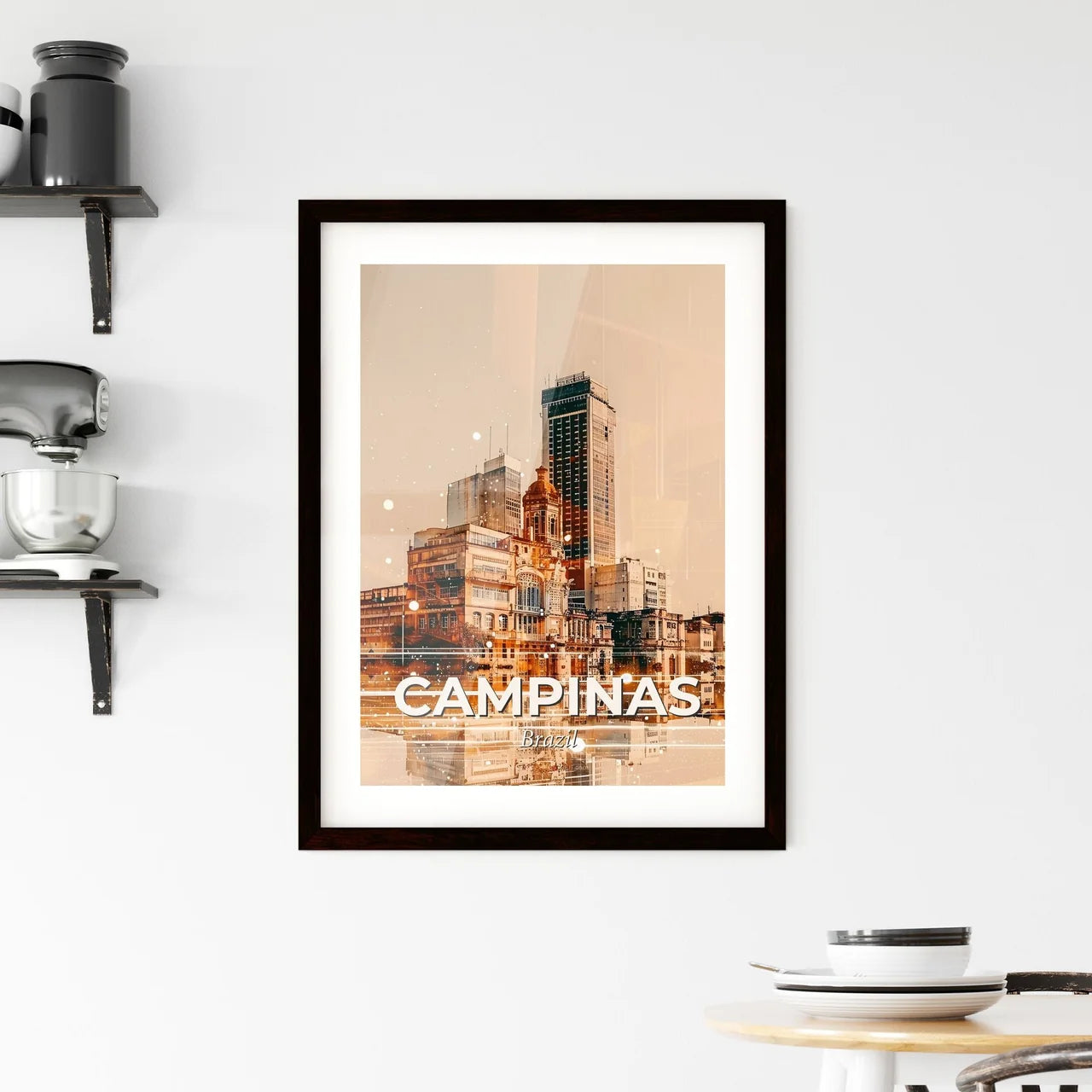 Campinas Brazil Cityscape Art Modern Poster Framed Print