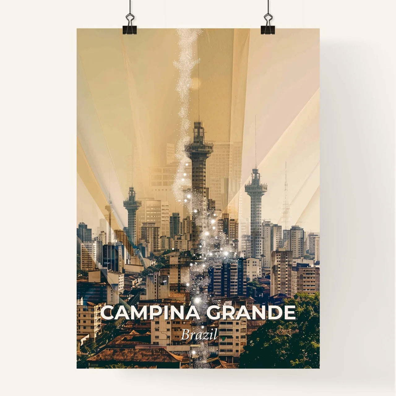Campina Grande Skyline Poster Art Composite Architecture Poster