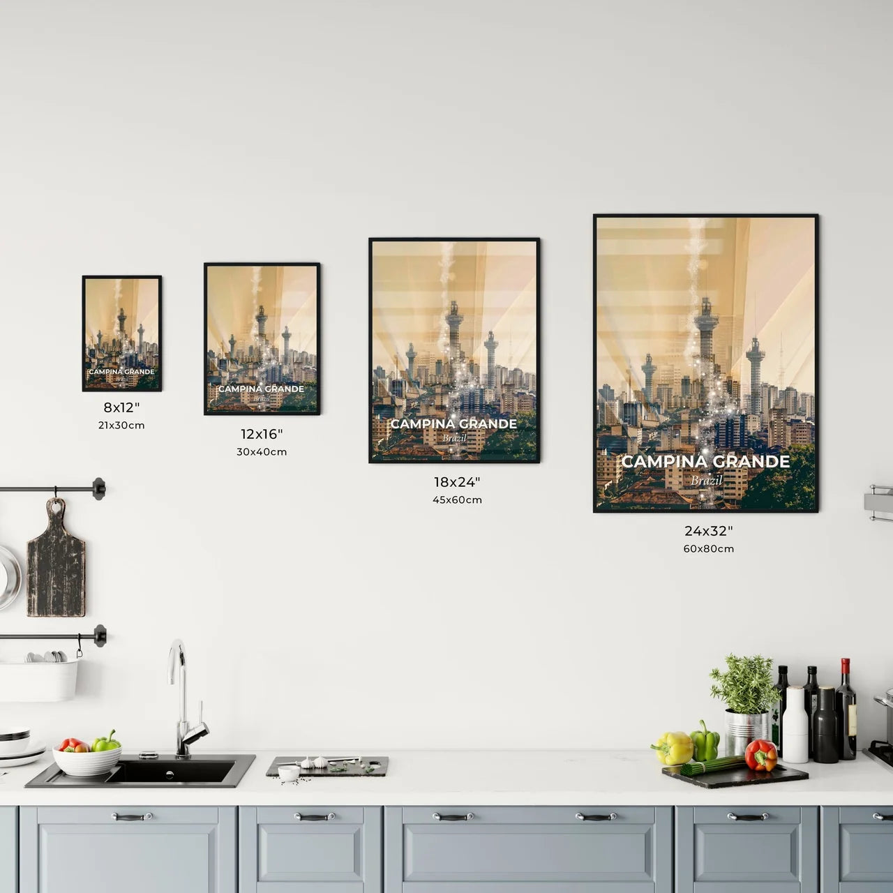 Campina Grande Skyline Poster Art Composite Architecture Office Art
