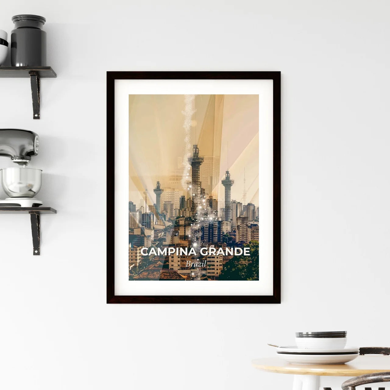 Campina Grande Skyline Poster Art Composite Architecture Framed Print