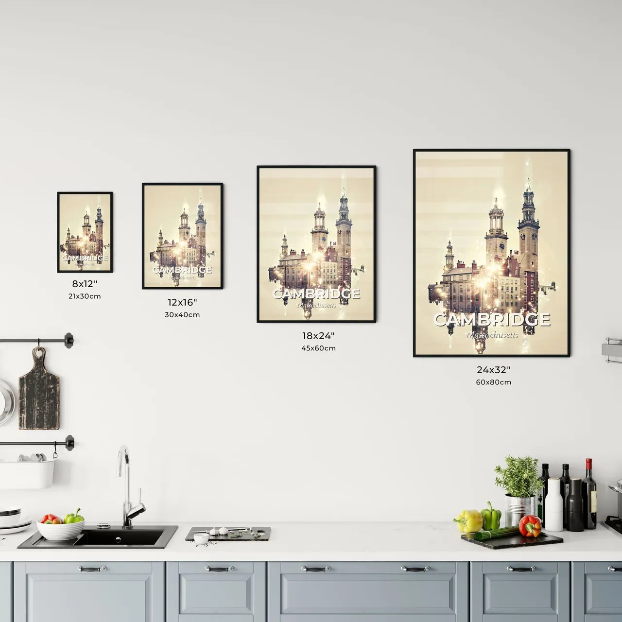 Cambridge Cityscape: Timeless Icons on Canvas Office Art