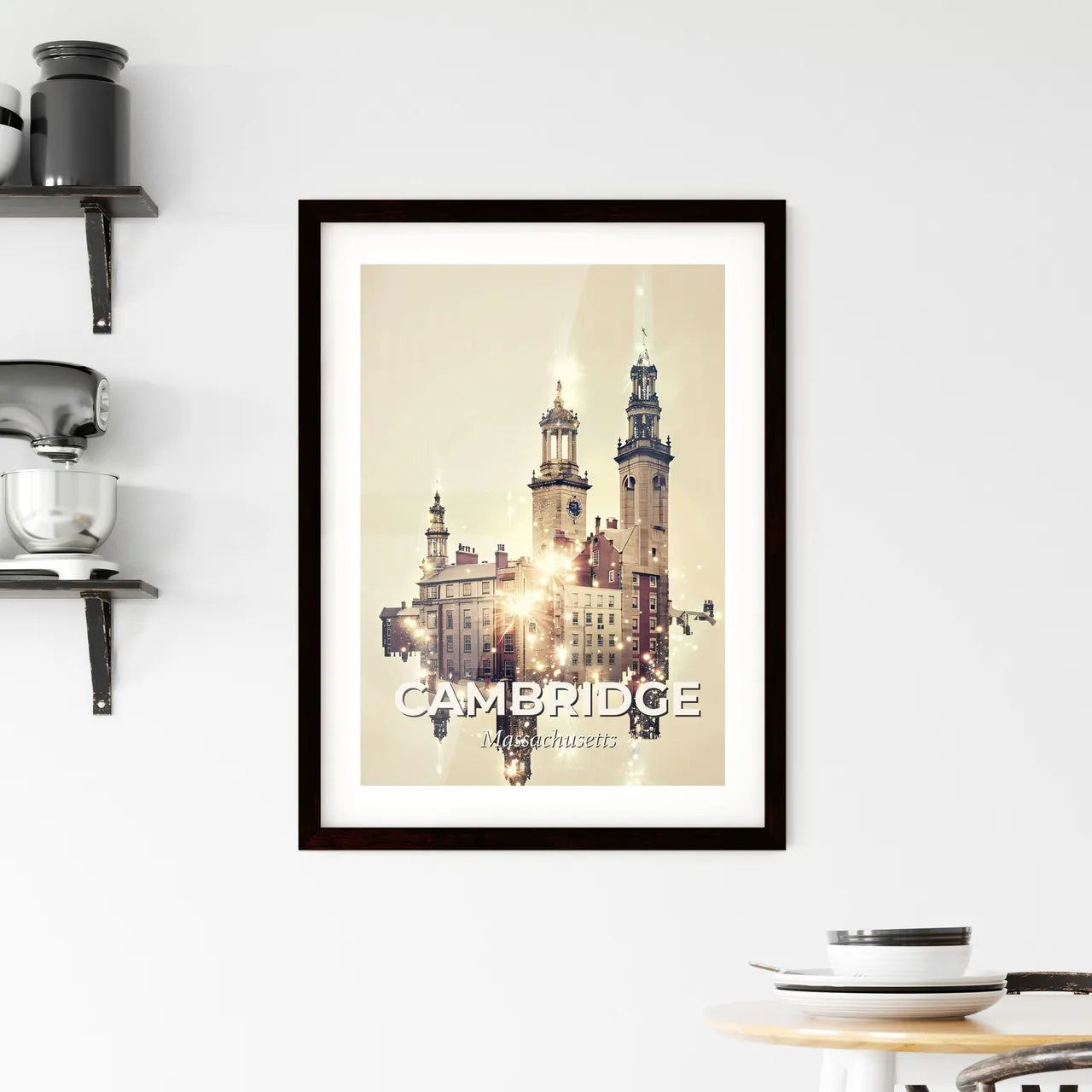 Cambridge Cityscape: Timeless Icons on Canvas Framed Print