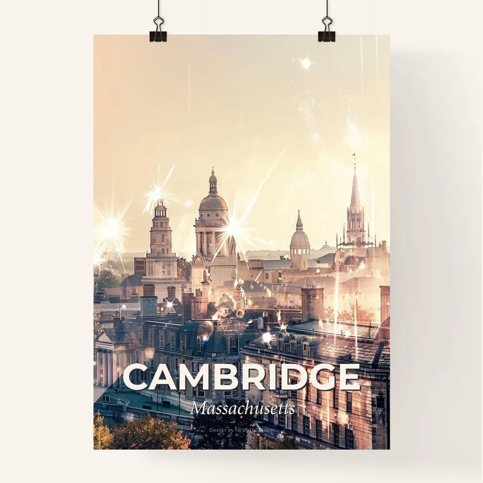 Cambridge Skyline Double Exposure Composite Poster Poster