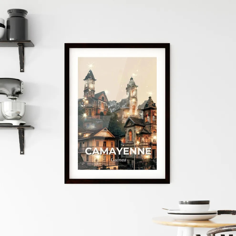 Camayenne Guinea City Skyline Art Poster Framed Print