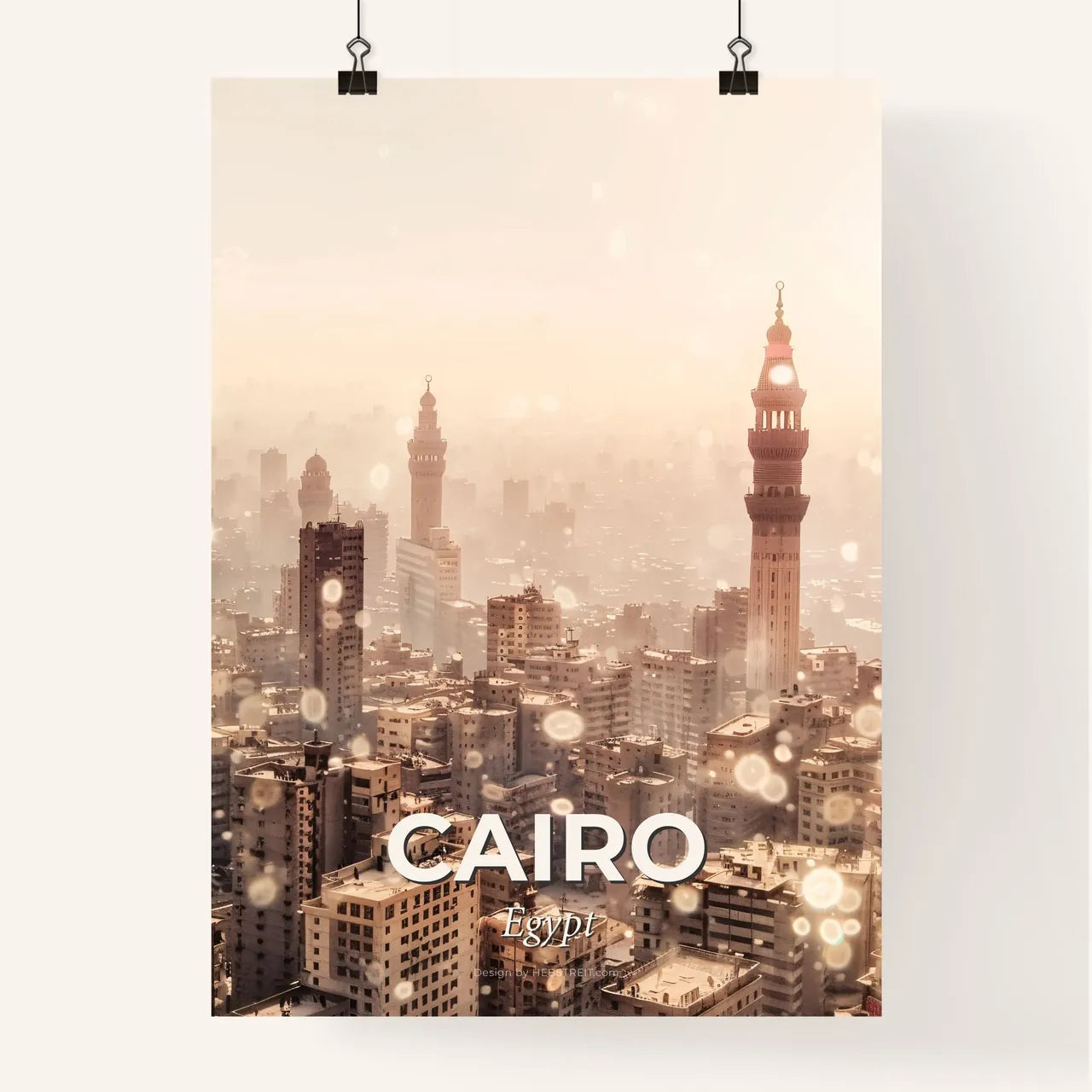 Cairo Double Exposure Cityscape Art Poster