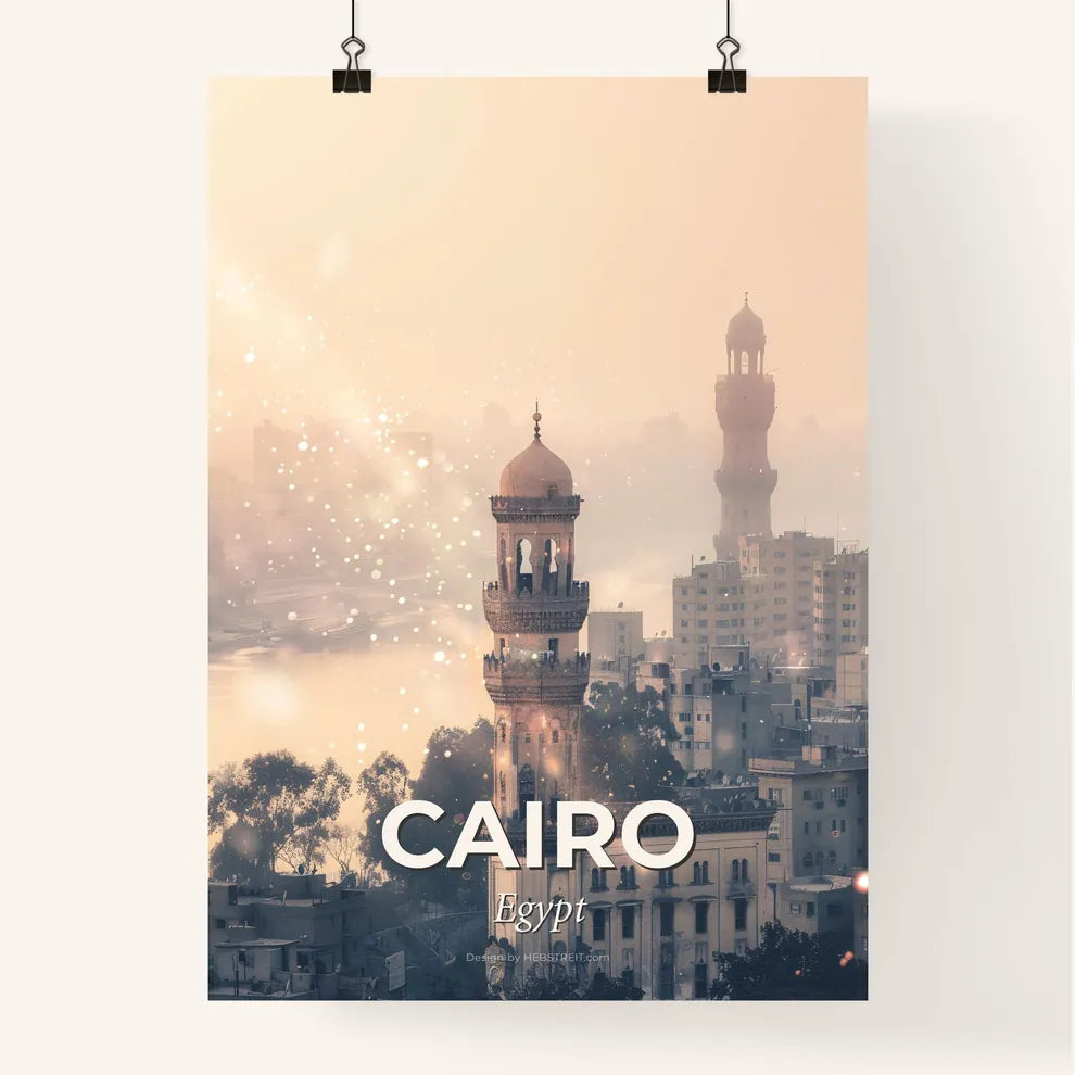 Cairo's Bright Skyline: Iconic Architecture Captured Poster