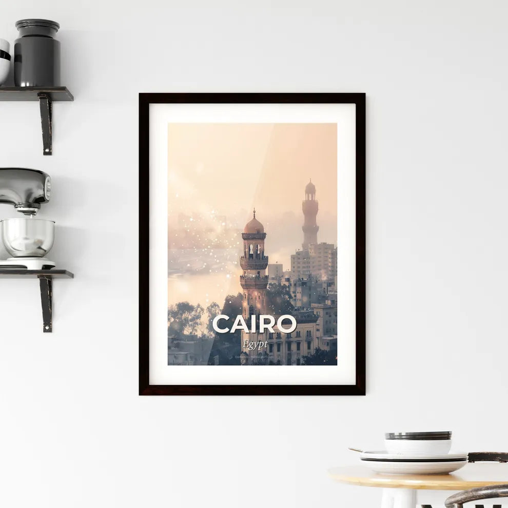 Cairo's Bright Skyline: Iconic Architecture Captured Framed Print