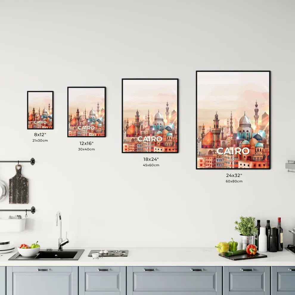 Cairo Skyline Architecture Cityscape Colorful Wall Art Office Art