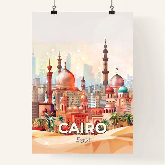 Cairo Skyline Double Exposure Art Poster Poster
