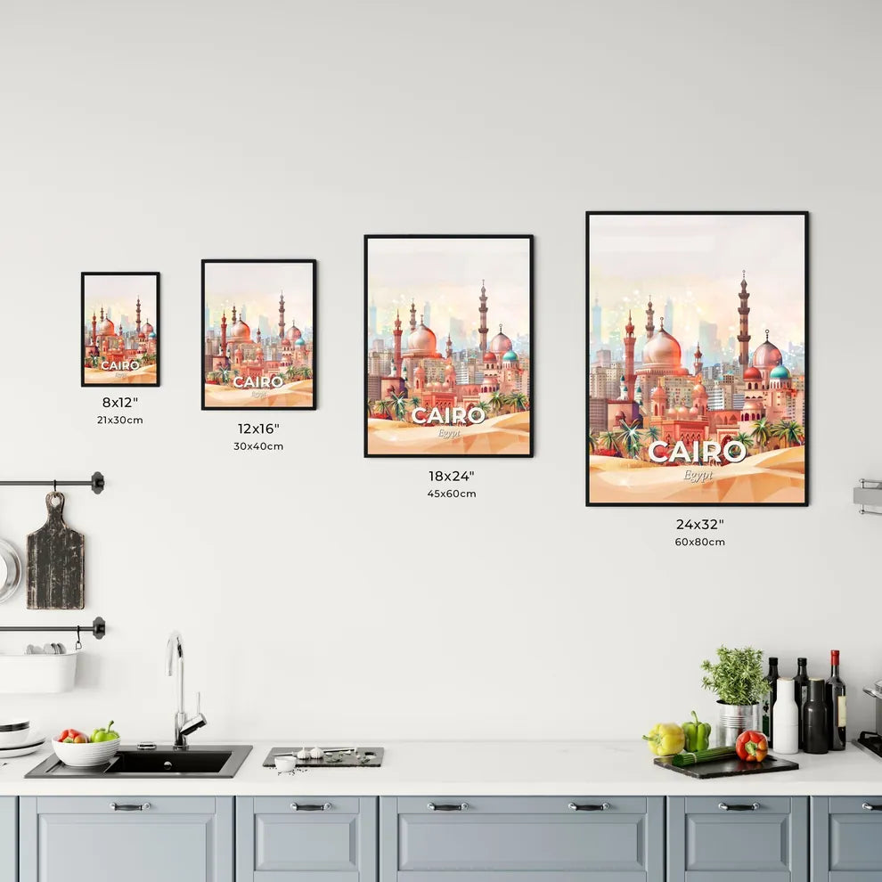 Cairo Skyline Double Exposure Art Poster Office Art