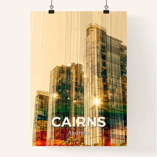 Cairns Double Exposure Skyline Artwork with Sparkles Poster