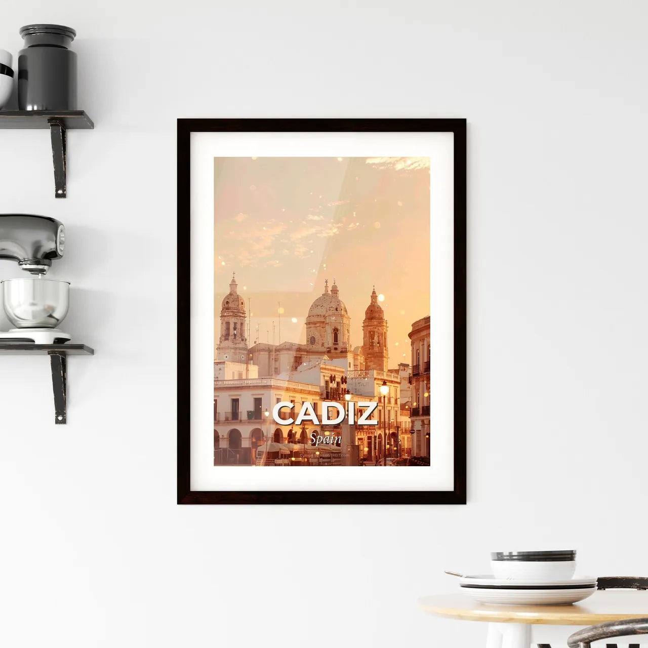 Cadiz City Icons: Double Exposure Art Poster Framed Print