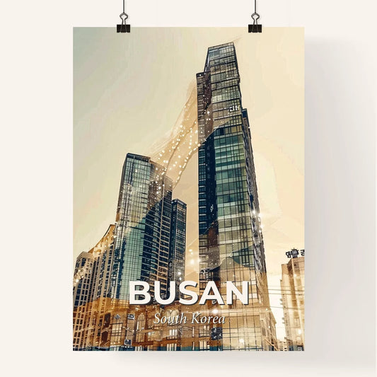 Busan Cityscape Skyline Double Exposure Art Poster Poster