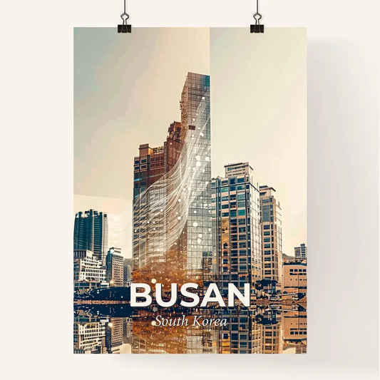 Busan: Double Exposure Skyline Poster Art Poster